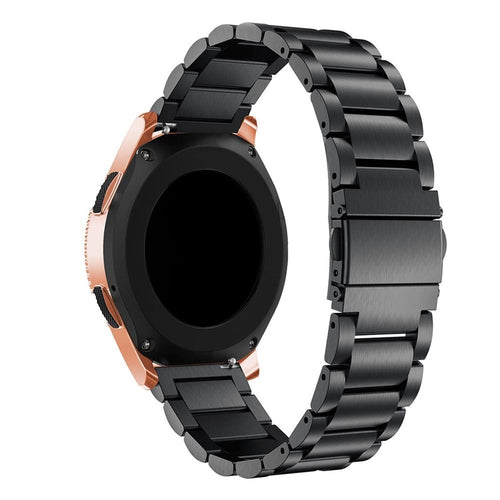 Steel Strap, black, on a watch, 3/4 rear view