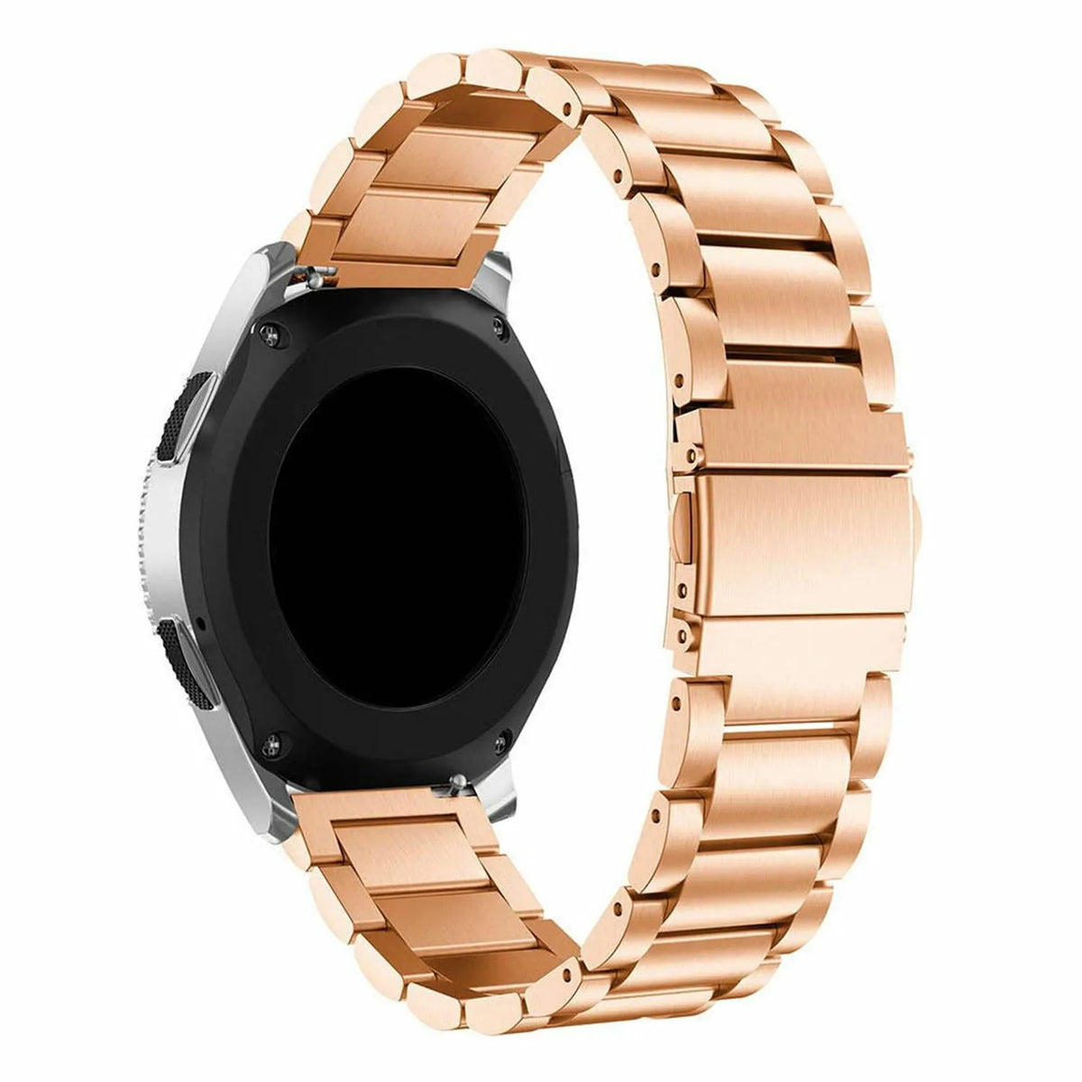 Steel Strap, rose gold, on a watch, 3/4 rear view