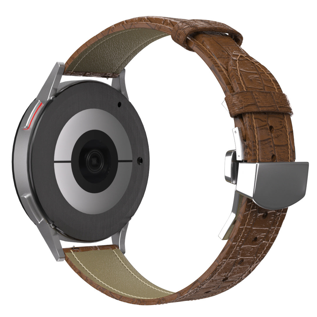 Bracelet cuir Samsung Galaxy Watch 4 Classic 46mm (Marron luxe)