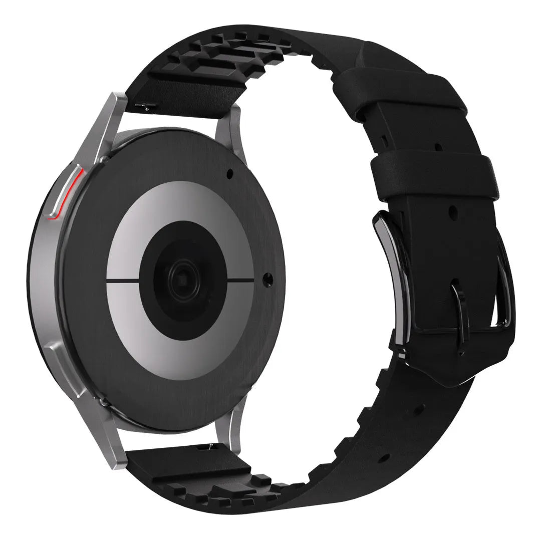Bracelet silicone y cuir Honor Magic Watch 2 (noir)