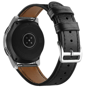 Modern Leather Strap, black, on a watch, 3/4 rear view