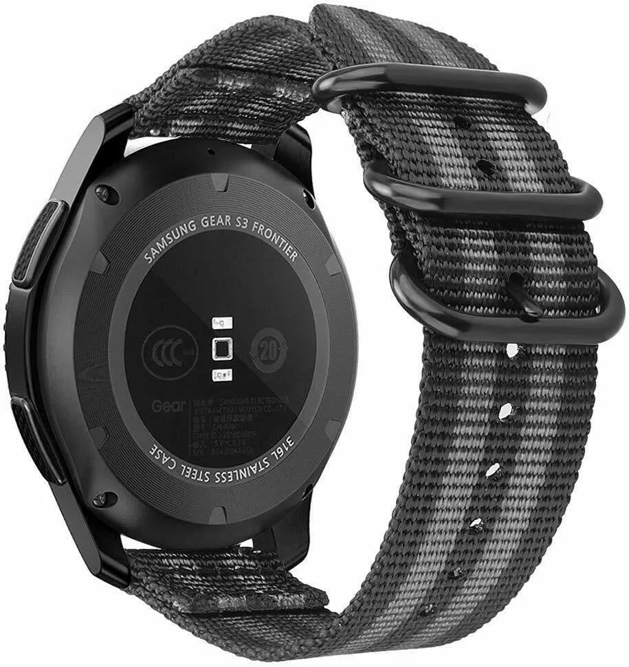 Bracelet nylon avec boucle Fossil Gen 4 Explorist HR (noir/gris)