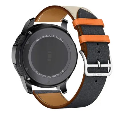 Bracelet cuir Duo OnePlus Watch 3 - 46mm (blanc/bleu foncé)