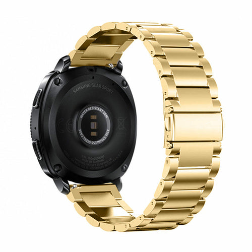 Steel Strap, gold, on a watch, 3/4 rear view