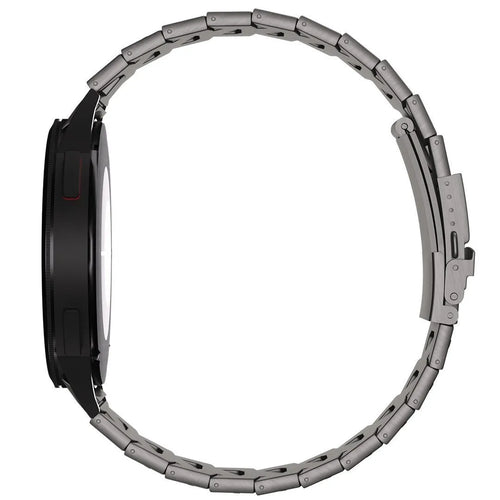 Titanium Strap 'Iron', graphite, on a watch, 3/4 rear view