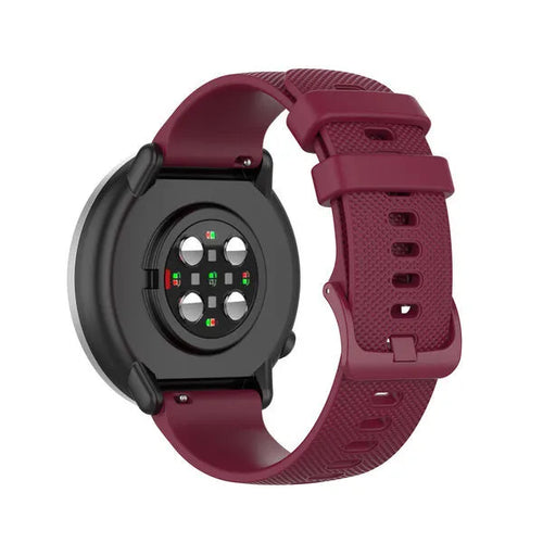 Premium Silicone Strap, dark red, on a watch, 3/4 rear view