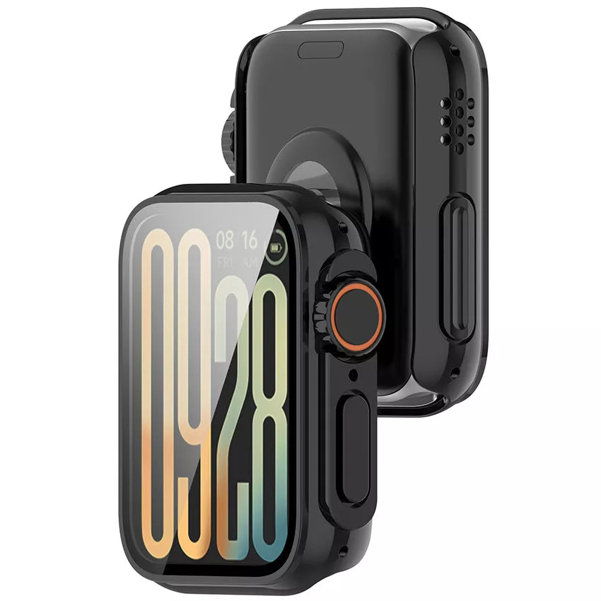 Coque rigide Xiaomi Smart Band 9 Pro avec verre (noir)