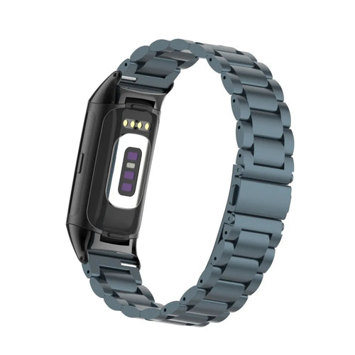 Steel Strap, space grey, on a watch, 3/4 rear view