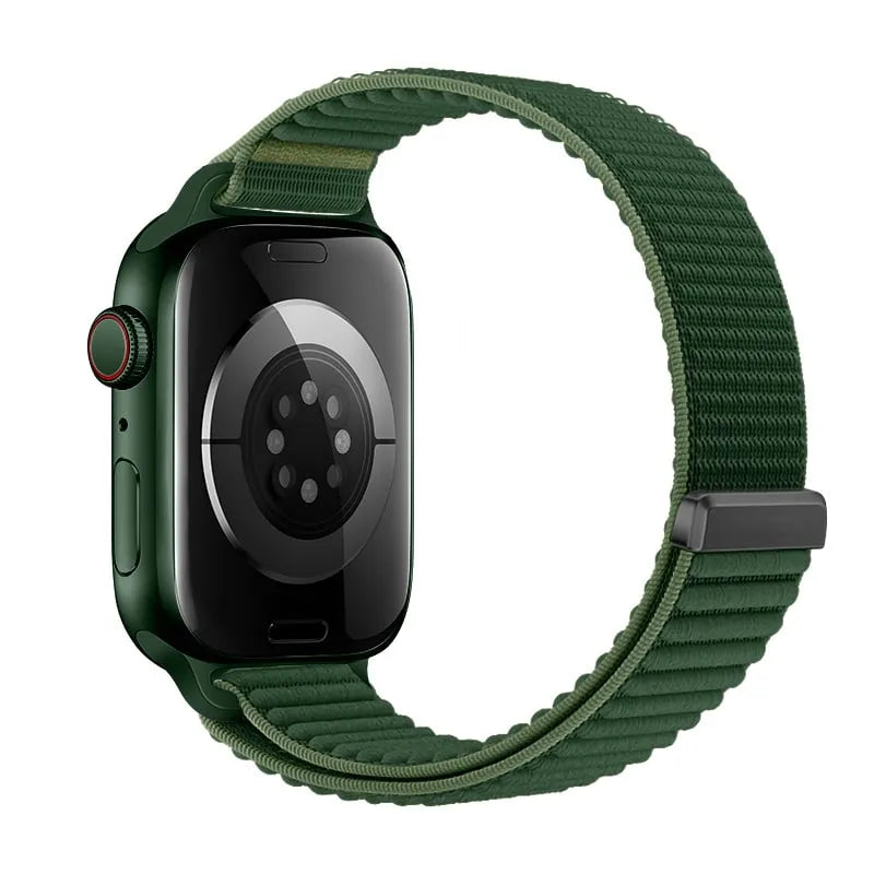 Strap-it Bracelet nylon Wave Apple Watch (vert foncé)