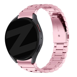 Steel Strap 'Classic', pink, on a watch, 3/4 rear view