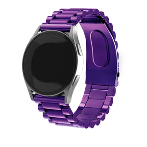 Steel Strap, purple, on a watch, 3/4 rear view