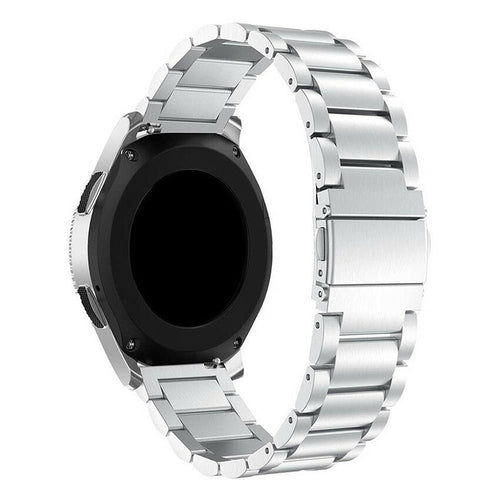 Steel Strap, silver, on a watch, 3/4 rear view