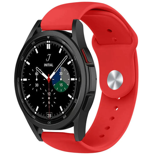 Silicone Sport Strap, red, on a watch, 3/4 rear view