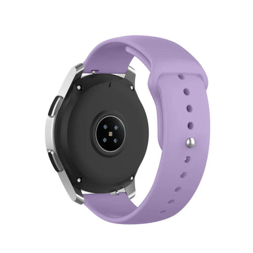 Silicone Sport Strap, lilac, on a watch, 3/4 rear view
