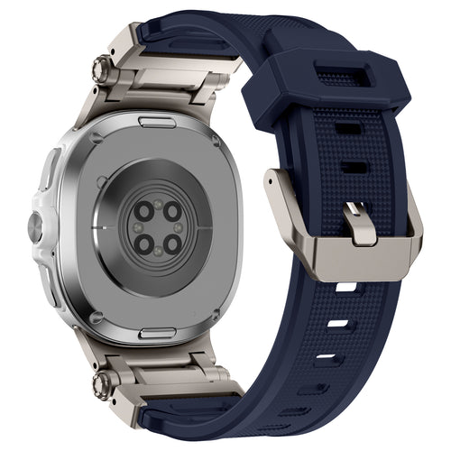 Bracelet silicone 'Explorer' Samsung Galaxy Watch 8 Classic (bleu avec titane)