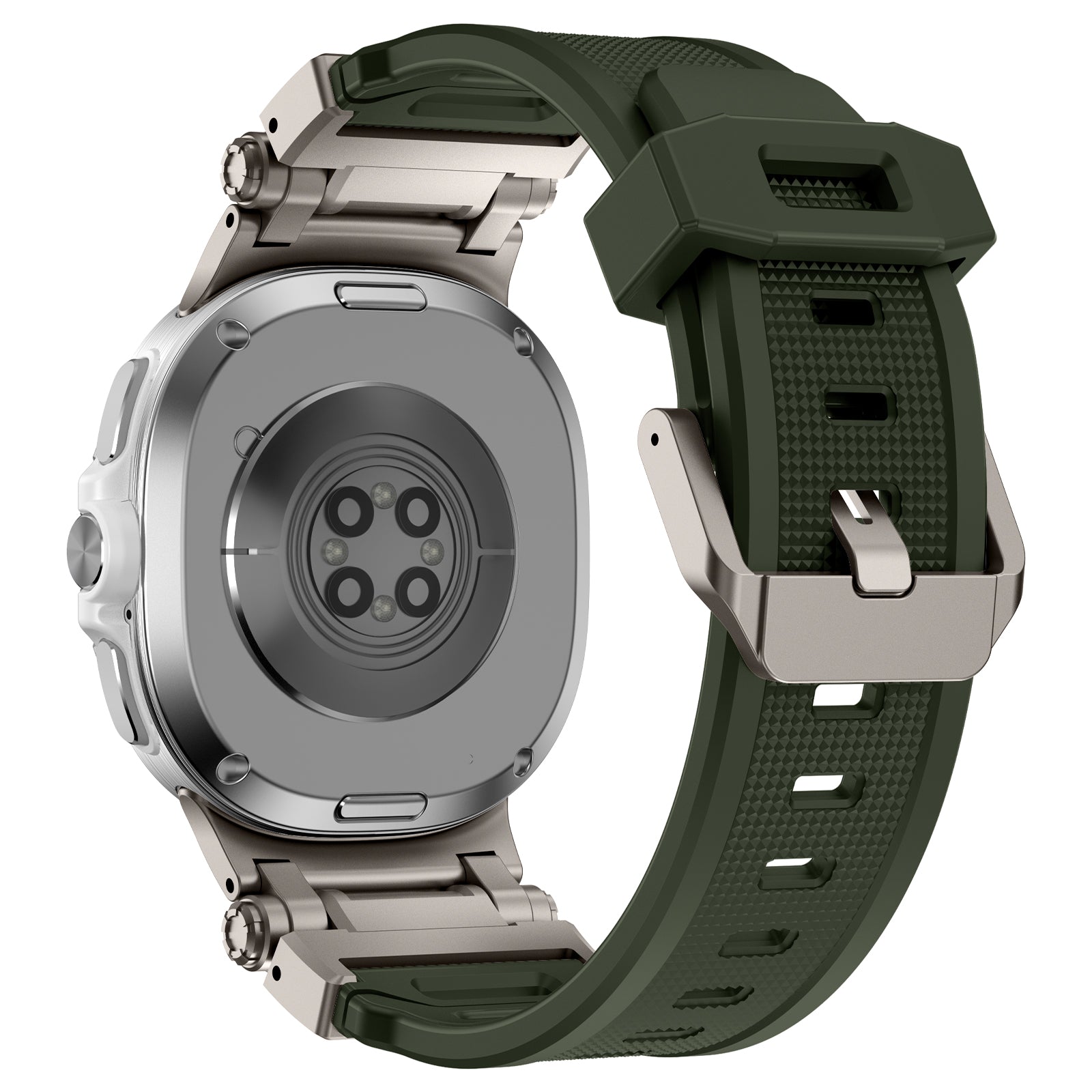 Bracelet silicone 'Explorer' Samsung Galaxy Watch 9 - 40mm (vert avec titane)