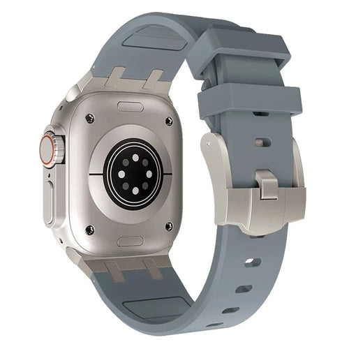 Luxury Liquid Silicone Strap, on a watch, 3/4 rear view