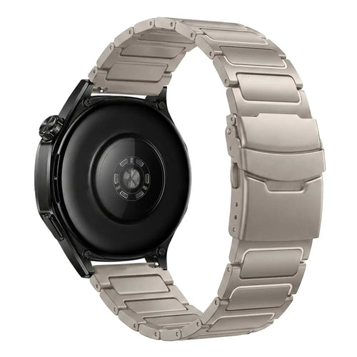 Turtle Titanium Strap, on a watch, 3/4 rear view