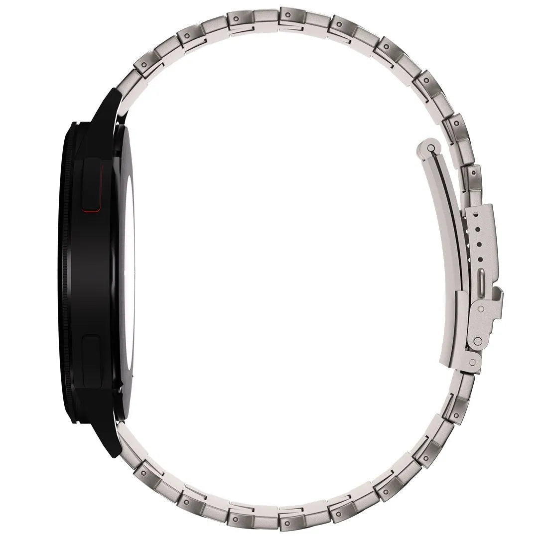 Butterfly Titanium Strap, on a watch, 3/4 rear view