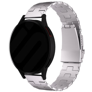 Butterfly Titanium Strap, silver, on a watch, 3/4 rear view