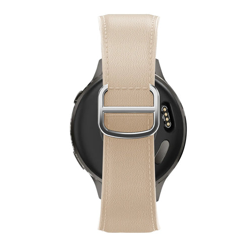 Bandz Bracelet cuir 'D-Type' Amazfit Cheetah 2 Pro (beige)