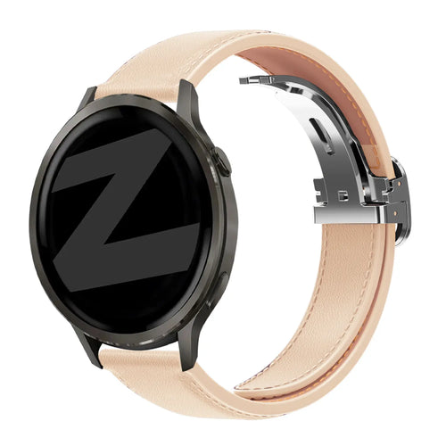 Bandz Bracelet cuir 'D-Type' Amazfit Cheetah 2 Pro (beige)