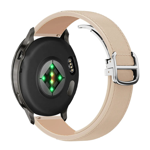 Bandz Bracelet cuir 'D-Type' Actyve Smartwatch 20mm (beige)