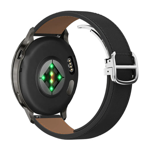Bandz Bracelet cuir 'D-Type' Actyve Smartwatch 20mm (noir)