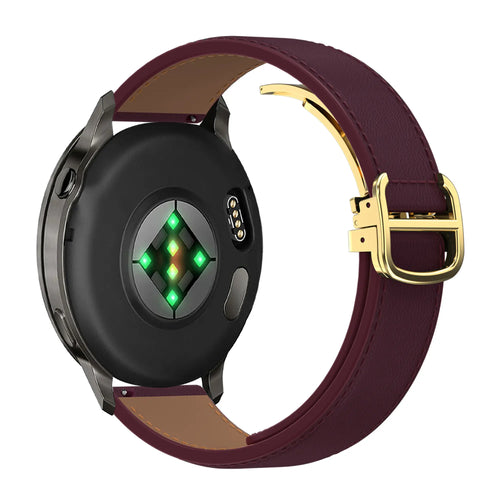 Bandz Amazfit Cheetah 2 Pro Leather Strap 'D-Type' (Wine Red)