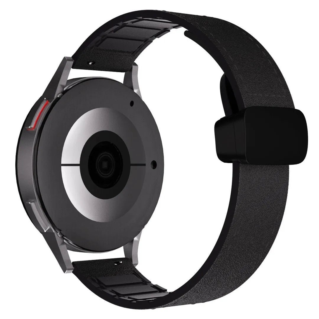 Bracelet en cuir avec boucle-D OnePlus Watch 3 (noir)