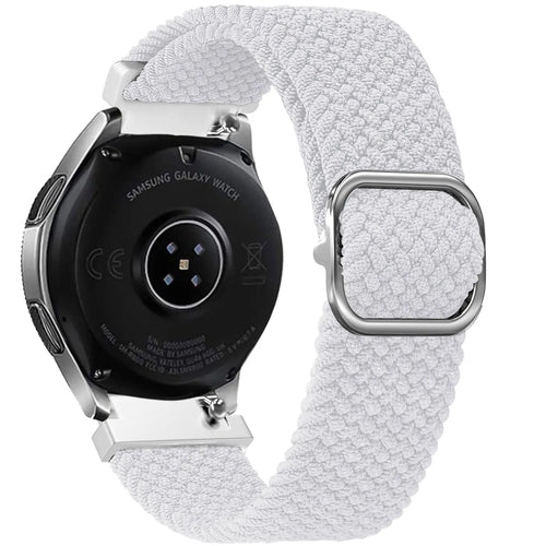Nylon Adjustable Braided Strap, white, on a watch, 3/4 rear view