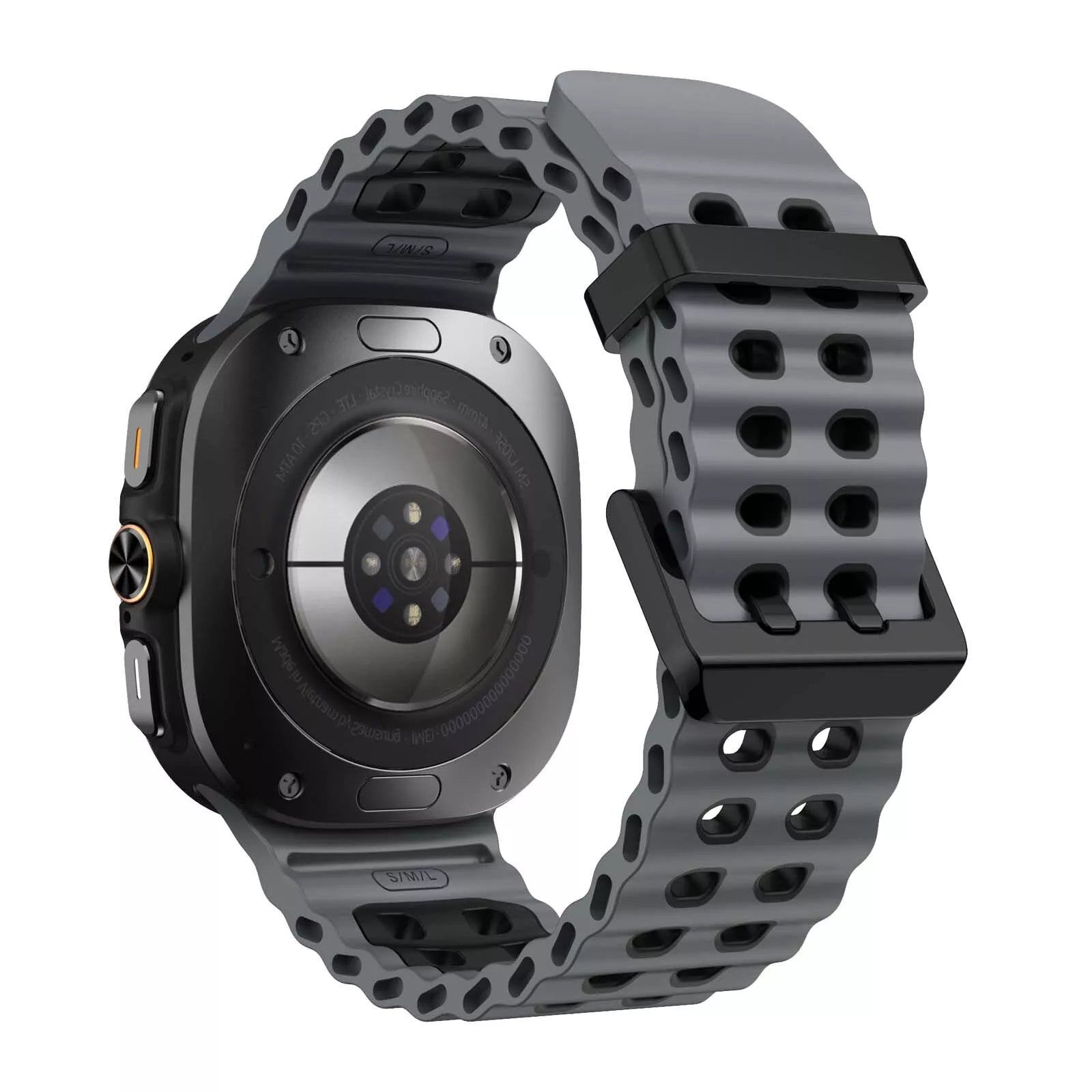 Bracelet silicone Wave Samsung Galaxy Watch Ultra (gris/noir)