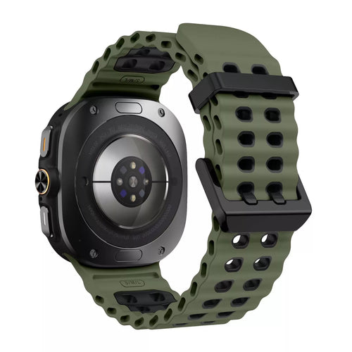 Samsung Galaxy Watch Ultra 2 Wave Silicone Strap Duo (Olive Green/Black)