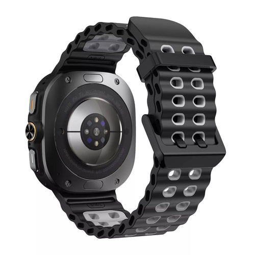 Samsung Galaxy Watch Ultra 2 Wave Silicone Strap Duo (Black/Grey)