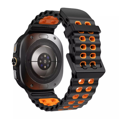 Samsung Galaxy Watch Ultra Wave Silicone Strap (Black/Orange)