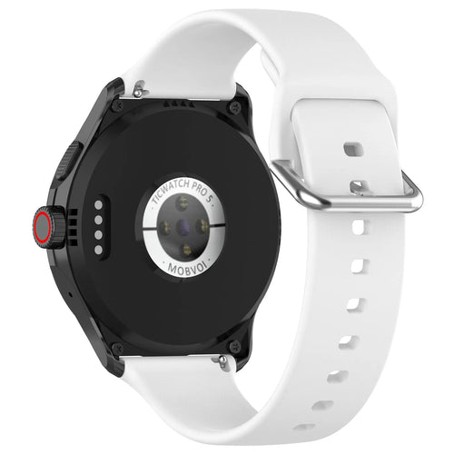 Bracelet silicone avec boucle TicWatch Pro 5 Enduro (blanc)