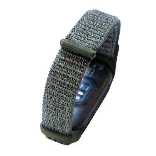 Nylon Strap, army green, on a watch, 3/4 rear view