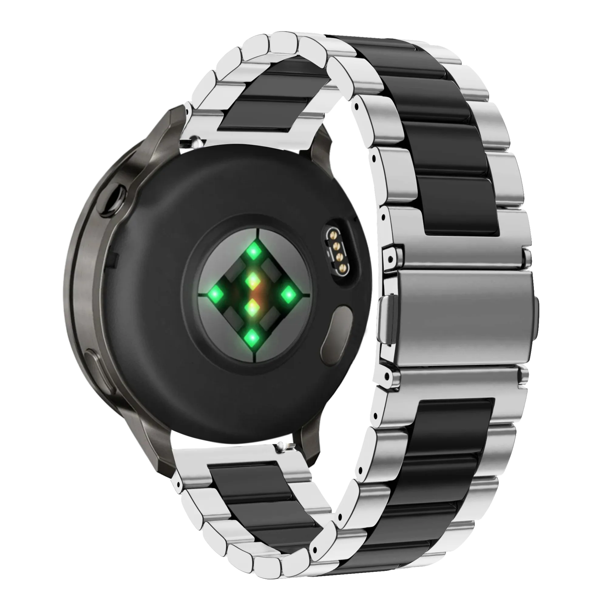 Bandz Bracelet acier 'Classic' Garmin Approach S42 (argent/noir)