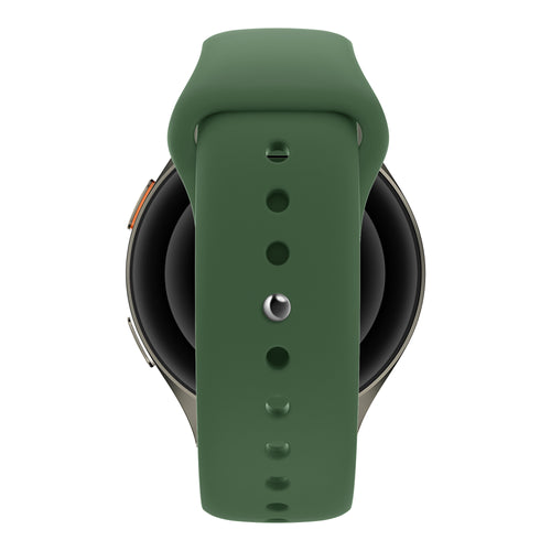 Silicone Sport Strap 'Easy Fit', green, on a watch, direct front view