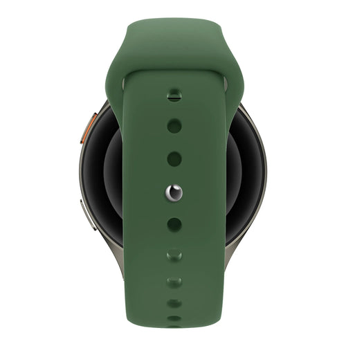 Silicone Sport Strap 'Easy Fit', green, on a watch, direct front view