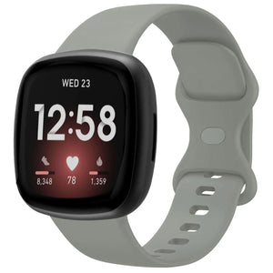 Silicone Strap 'Classic', grey, on a watch, direct front view