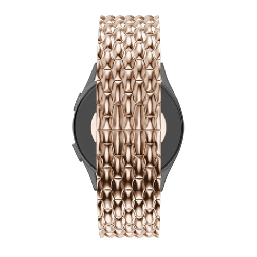 Steel Strap 'Dragon', rose gold, on a watch, direct front view