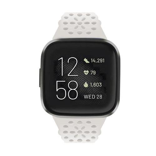 Patterned Silicone Strap, on a watch, direct front view