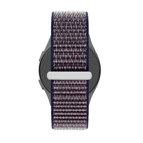 Nylon Loop Strap, indigo, on a watch, direct front view