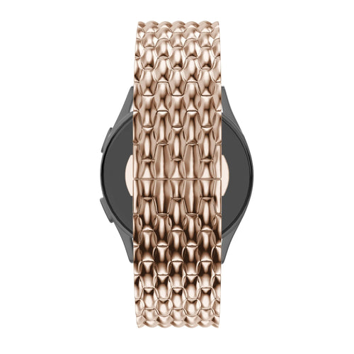 Steel Strap 'Dragon', rose gold, on a watch, direct front view