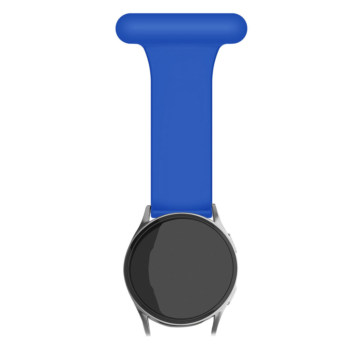 Silicone Nurse Fob, dark blue, on a watch, direct front view