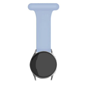 Silicone Nurse Fob, light blue, on a watch, direct front view