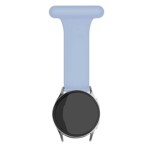 Silicone Nurse Fob, light blue, on a watch, direct front view