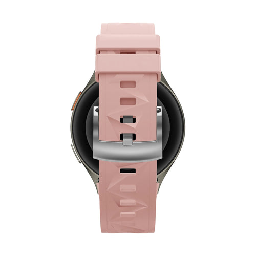 Silicone Strap 'Easy Fit', pink, on a watch, direct front view