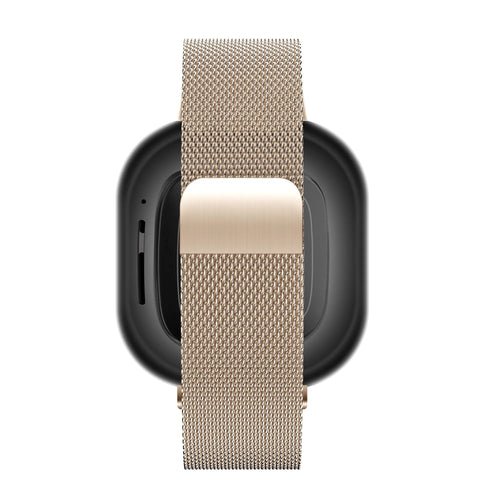 Milanese Loop Strap, rose gold, on a watch, direct front view